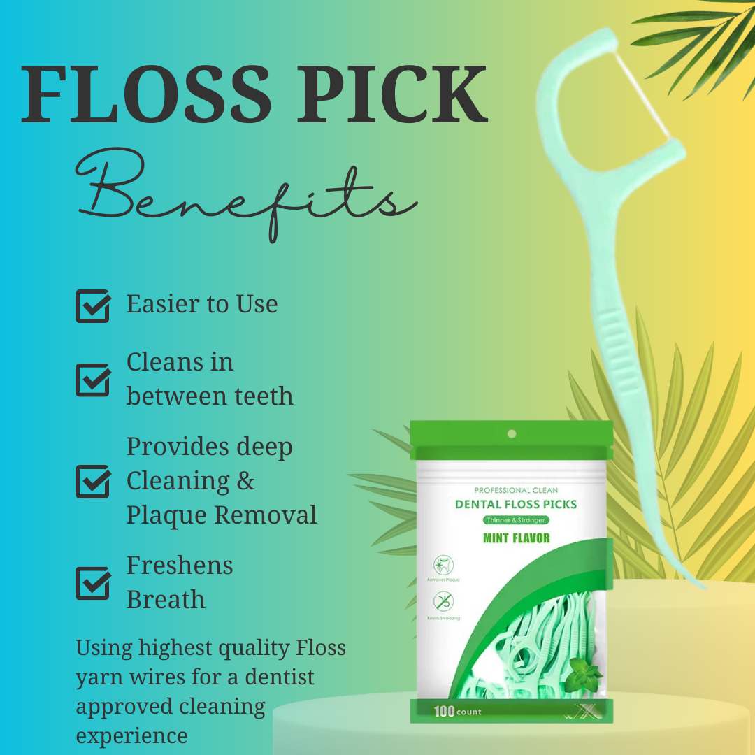 Fresh Mint Floss Picks (Pack of 100)