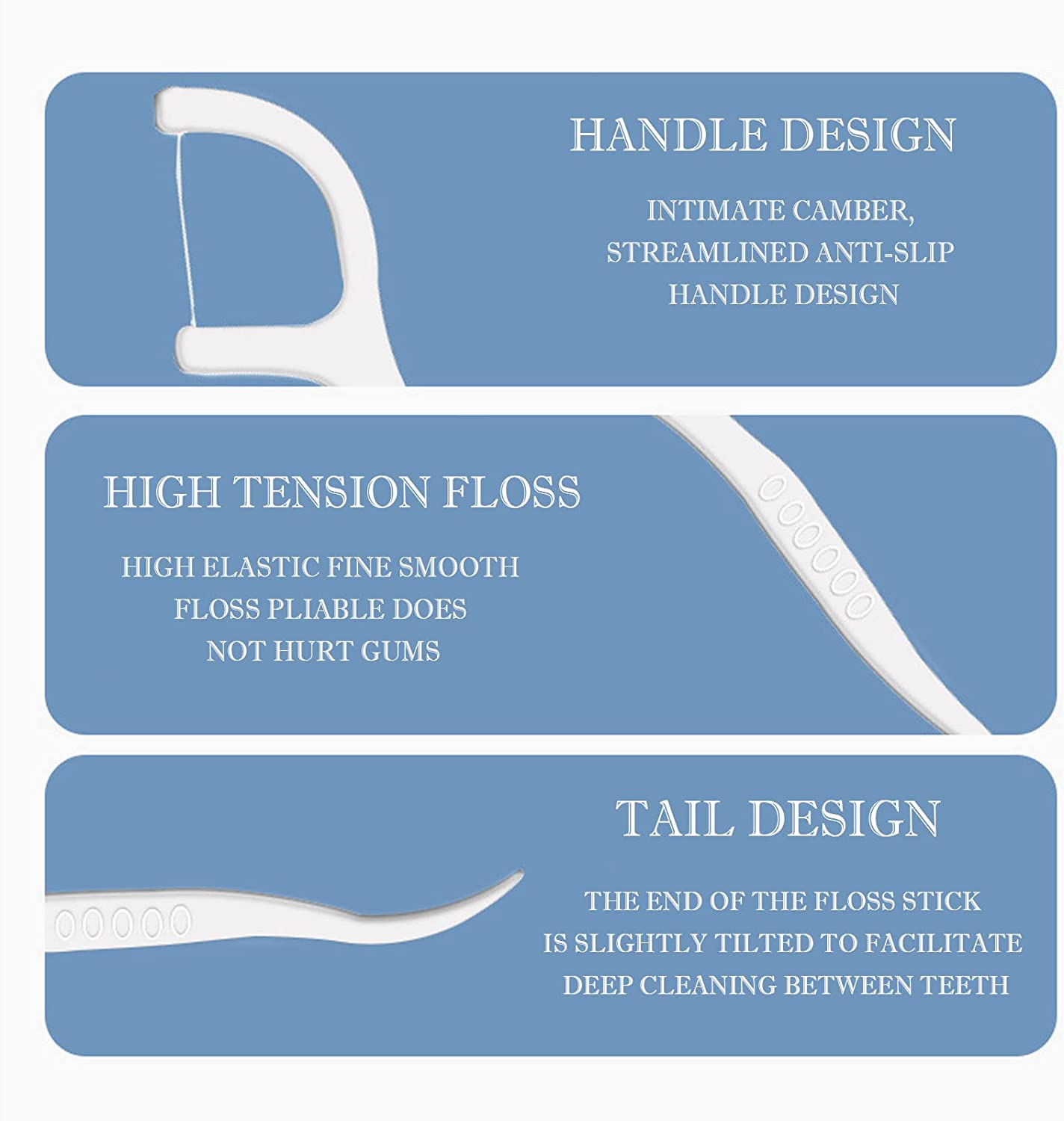 Deep Clean Dental Floss Picks (Pack of 60)