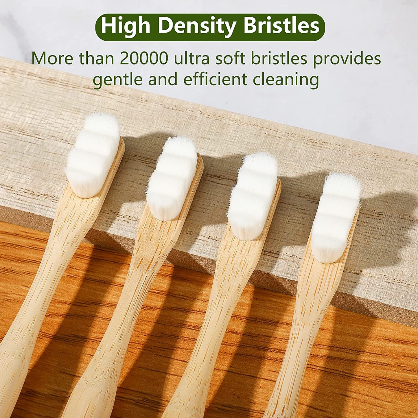 Bamber Organic Bamboo Toothbrush with Nano Bristles ( Set of 4)