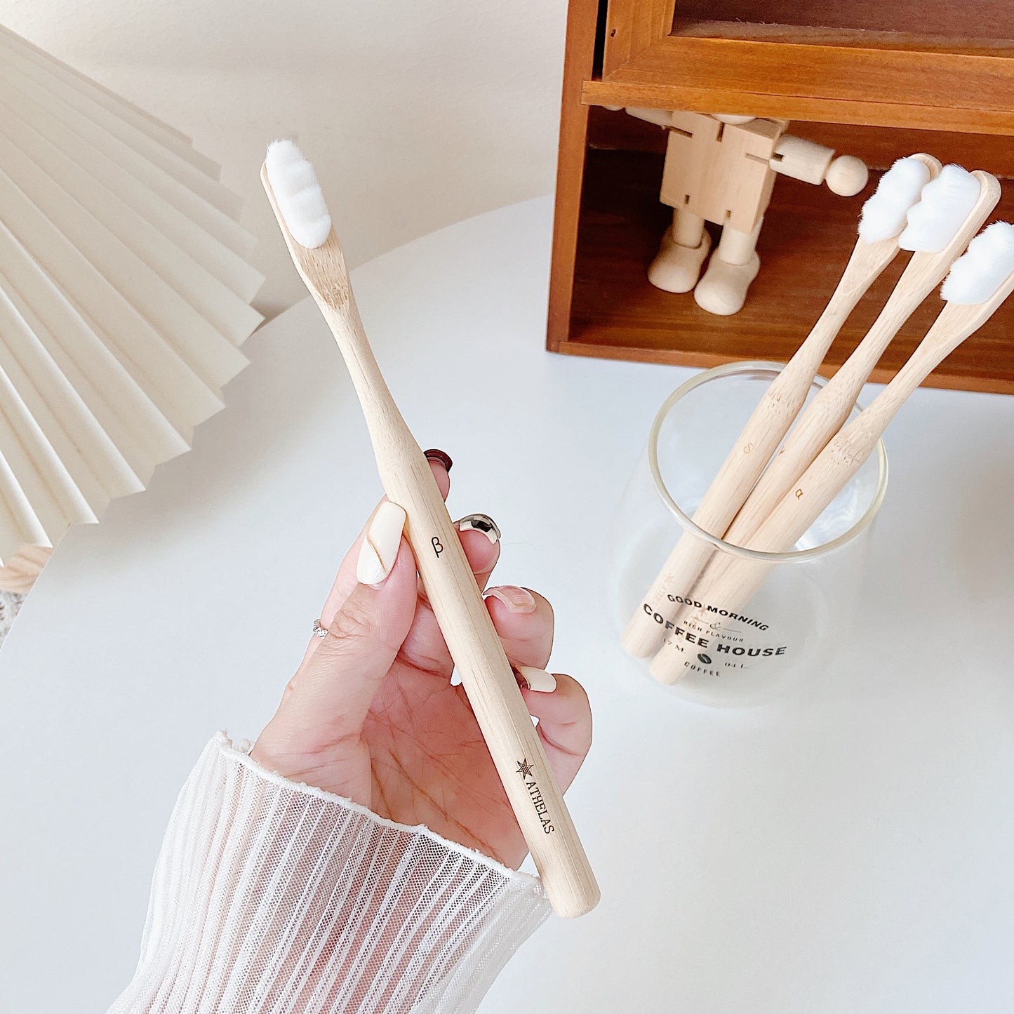 Bamber Organic Bamboo Toothbrush with Nano Bristles ( Set of 4)