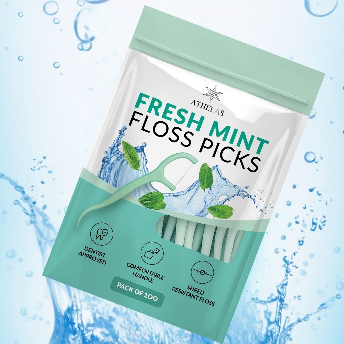 Fresh Mint Floss Picks (Pack of 100)