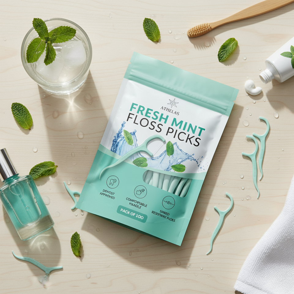 Fresh Mint Floss Picks (Pack of 100)