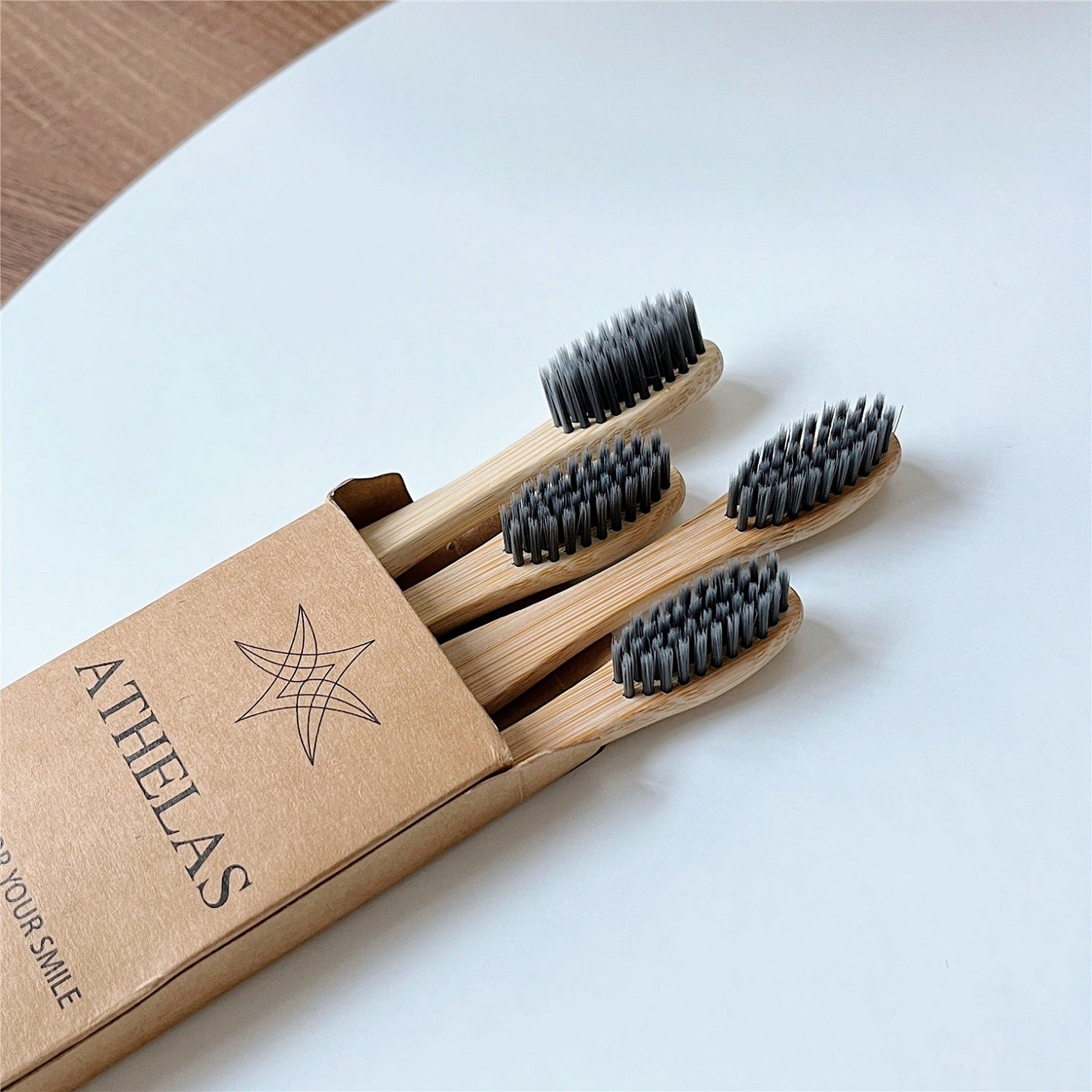 Charco Bamboo Toothbrush with Charcoal Activated Bristles (pack of 4)