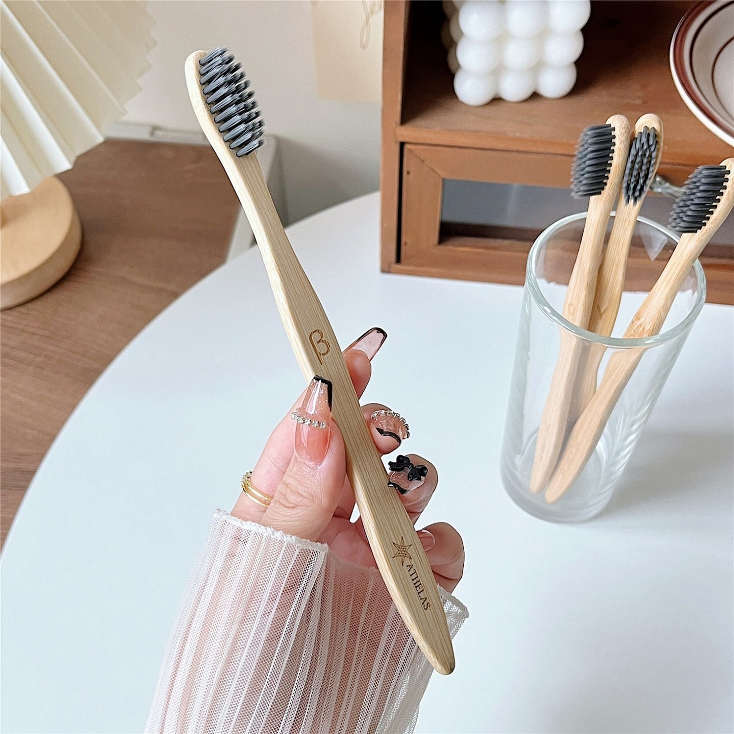Charco Bamboo Toothbrush with Charcoal Activated Bristles (pack of 4)